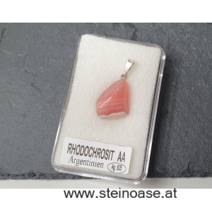 Rhodochrosit Anhänger mit Silberöse